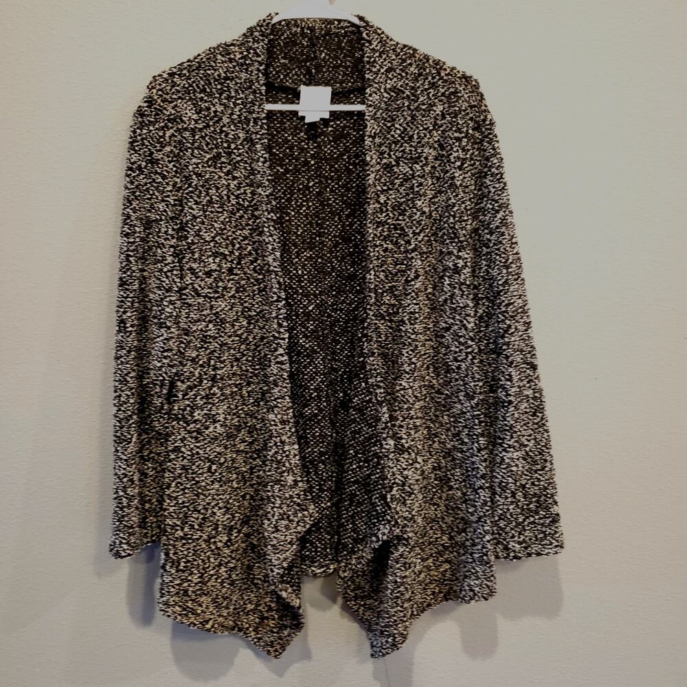 Sunday xl black and white open cardigan sweater